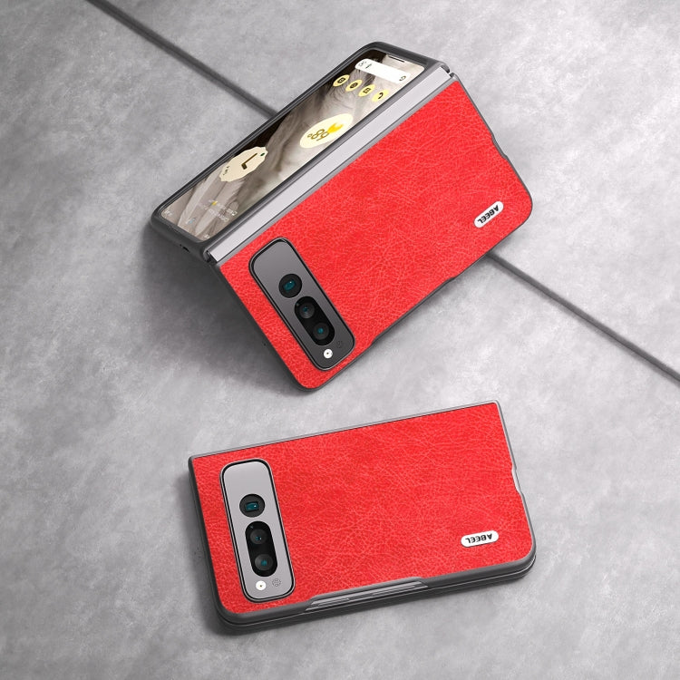 For Google Pixel Fold ABEEL Retro Litchi Texture PU Phone Case(Red) by buy2fix