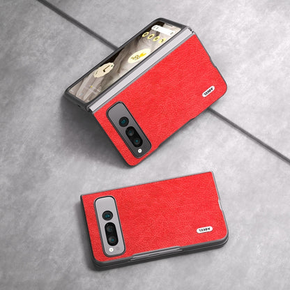 For Google Pixel Fold ABEEL Retro Litchi Texture PU Phone Case(Red) by buy2fix