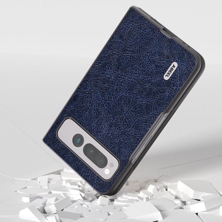 For Google Pixel Fold ABEEL Retro Litchi Texture PU Phone Case(Blue) by buy2fix