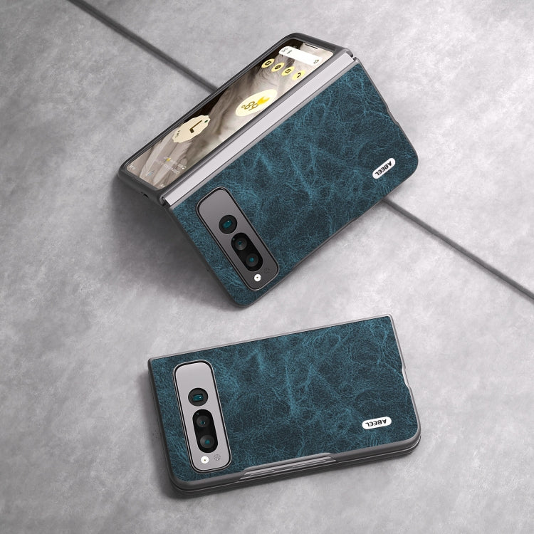 For Google Pixel Fold ABEEL Dream Litchi Texture PU Phone Case(Blue) by buy2fix