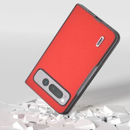 For Google Pixel Fold ABEEL Genuine Leather Luolai Series Phone Case(Red) by buy2fix