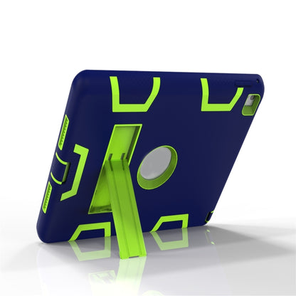 For iPad 9.7(2017) Shockproof PC + Silicone Protective Case，with Holder(Navy Blue Yellow Green) - iPad 9.7 (2018) & (2017) Cases by buy2fix | Online Shopping UK | buy2fix