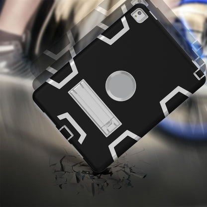 For iPad 9.7(2017) Shockproof PC + Silicone Protective Case，with Holder(Black Gray) - iPad 9.7 (2018) & (2017) Cases by buy2fix | Online Shopping UK | buy2fix