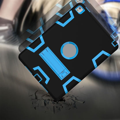 For iPad 9.7(2017) Shockproof PC + Silicone Protective Case，with Holder(Black Blue) - iPad 9.7 (2018) & (2017) Cases by buy2fix | Online Shopping UK | buy2fix