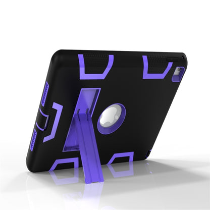 For iPad 9.7(2017) Shockproof PC + Silicone Protective Case，with Holder(Black Purple) - iPad 9.7 (2018) & (2017) Cases by buy2fix | Online Shopping UK | buy2fix