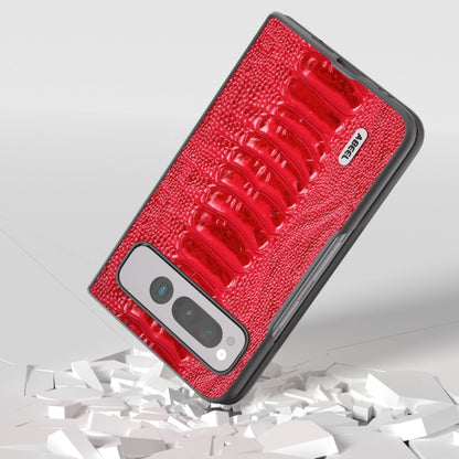 For Google Pixel Fold ABEEL Genuine Leather Weilai Series Phone Case(Red) by buy2fix