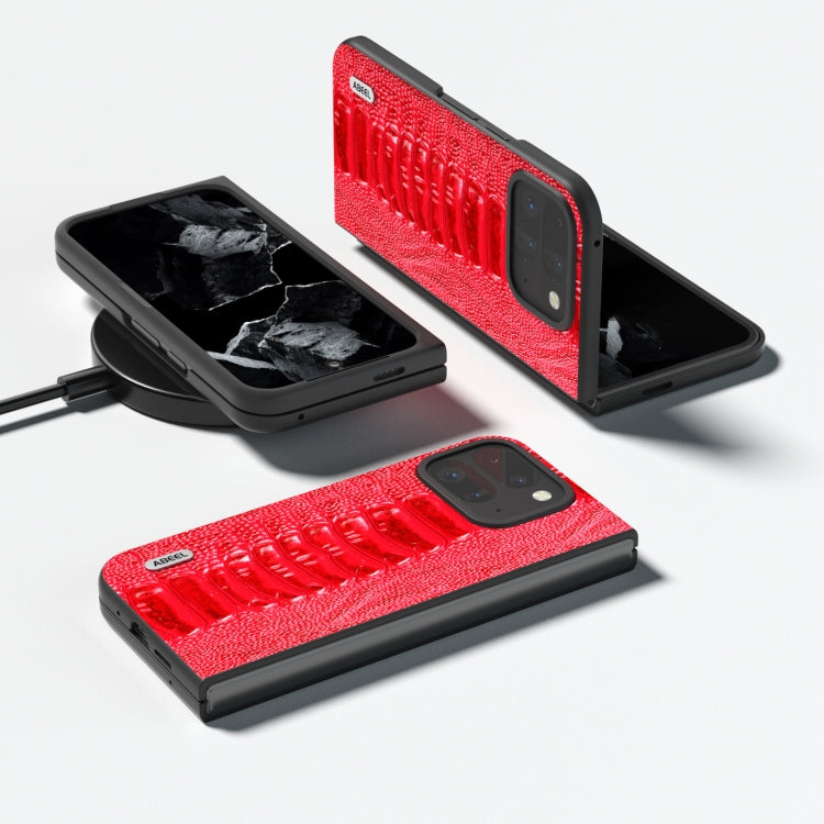 For Google Pixel 9 Pro Fold ABEEL Genuine Leather Weilai Series Phone Case(Red) by buy2fix