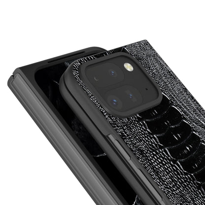 For Google Pixel 9 Pro Fold ABEEL Genuine Leather Weilai Series Phone Case(Black) by buy2fix