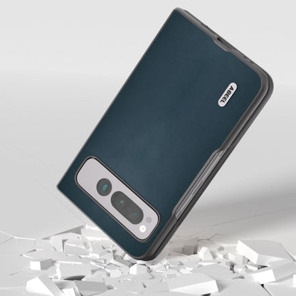 For Google Pixel Fold ABEEL Genuine Leather Xiaoya Series Phone Case(Dark Green) by buy2fix