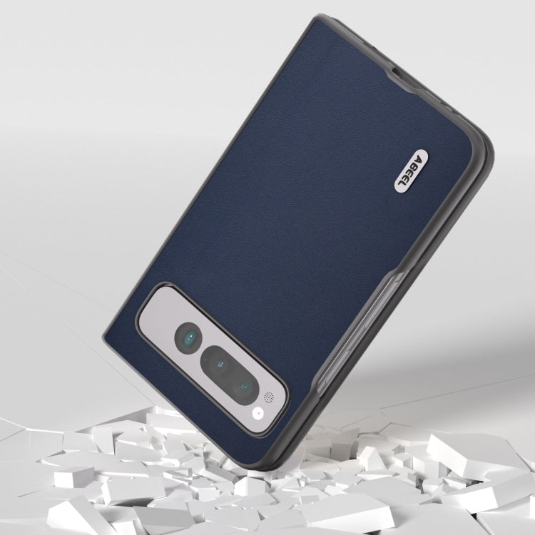 For Google Pixel Fold ABEEL Genuine Leather Xiaoya Series Phone Case(Blue) by buy2fix