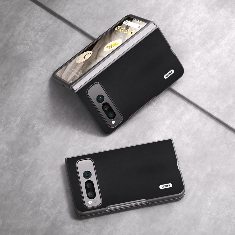 For Google Pixel Fold ABEEL Genuine Leather Xiaoya Series Phone Case(Black) by buy2fix