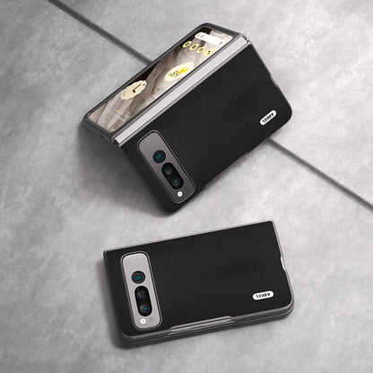 For Google Pixel Fold ABEEL Genuine Leather Xiaoya Series Phone Case(Black) by buy2fix