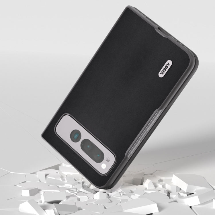 For Google Pixel Fold ABEEL Genuine Leather Xiaoya Series Phone Case(Black) by buy2fix