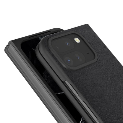 For Google Pixel 9 Pro Fold ABEEL Genuine Leather Xiaoya Series Phone Case(Black) by buy2fix
