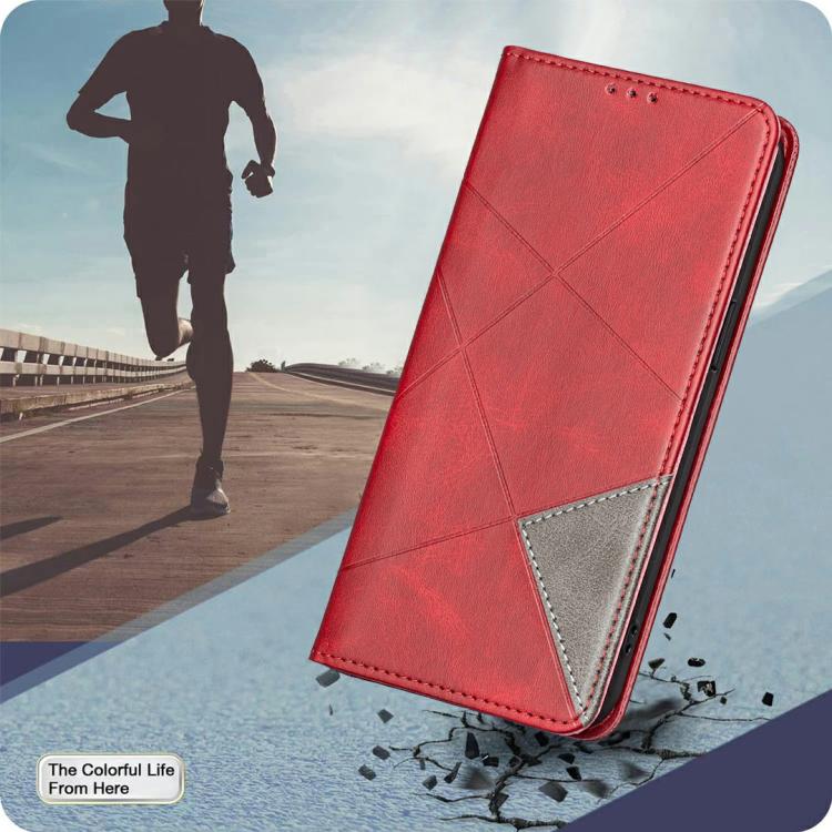For iPhone Air Rhombus Texture Magnetic Leather Phone Case(Red) - iPhone Air Cases by buy2fix | Online Shopping UK | buy2fix