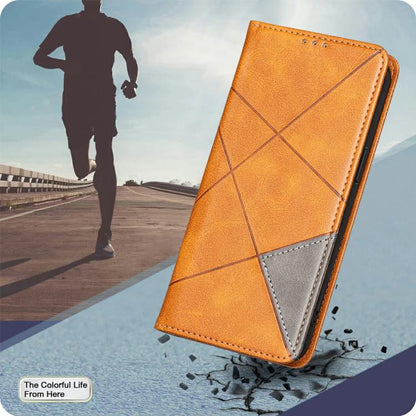 For iPhone Air Rhombus Texture Magnetic Leather Phone Case(Yellow) - iPhone Air Cases by buy2fix | Online Shopping UK | buy2fix