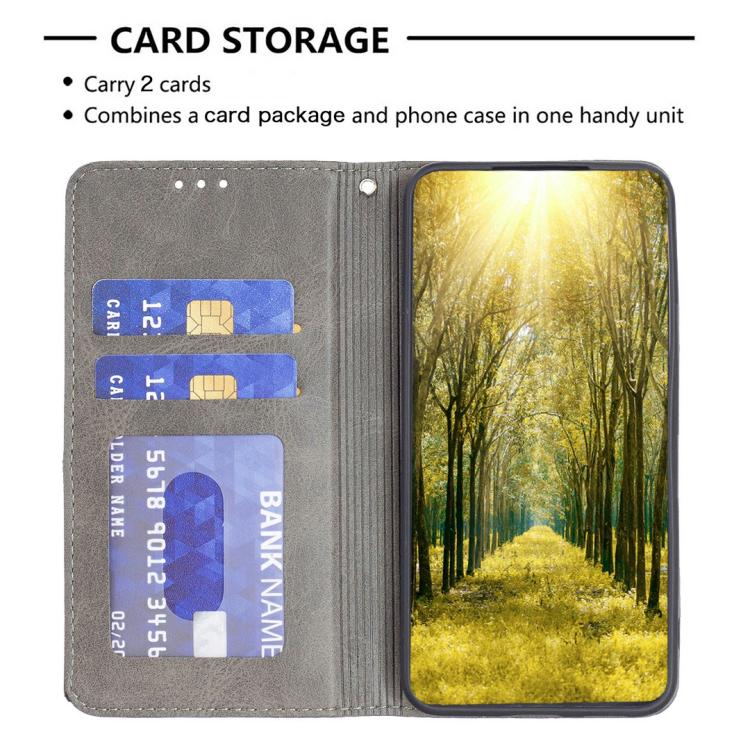 For iPhone 17 Air Rhombus Texture Magnetic Leather Phone Case(Grey) - iPhone 17 Air Cases by buy2fix | Online Shopping UK | buy2fix