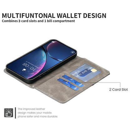 For iPhone 17 Air Rhombus Texture Magnetic Leather Phone Case(Grey) - iPhone 17 Air Cases by buy2fix | Online Shopping UK | buy2fix