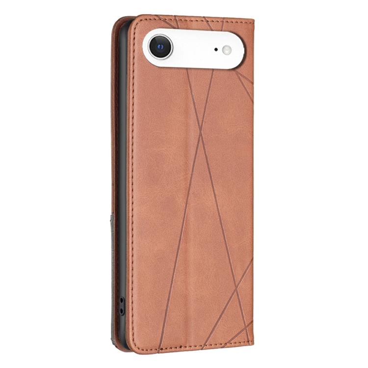 For iPhone Air Rhombus Texture Magnetic Leather Phone Case(Brown) - iPhone Air Cases by buy2fix | Online Shopping UK | buy2fix