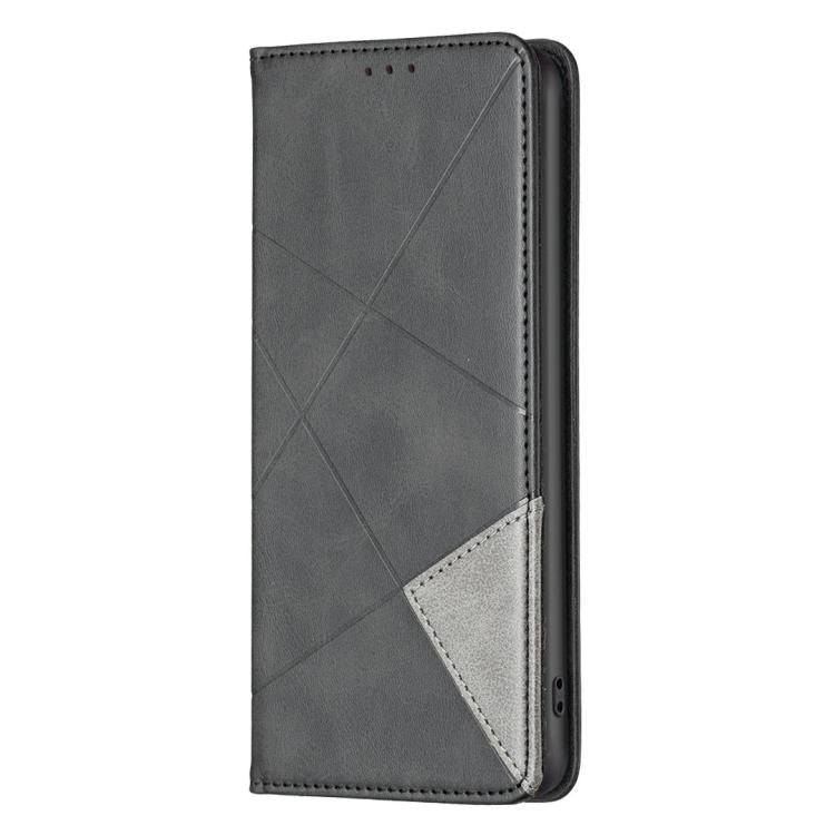 For iPhone Air Rhombus Texture Magnetic Leather Phone Case(Black) - iPhone Air Cases by buy2fix | Online Shopping UK | buy2fix