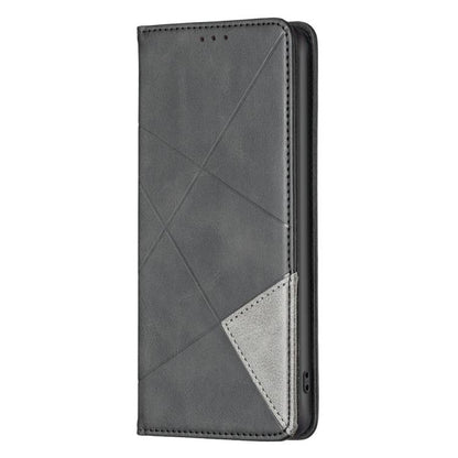 For iPhone Air Rhombus Texture Magnetic Leather Phone Case(Black) - iPhone Air Cases by buy2fix | Online Shopping UK | buy2fix