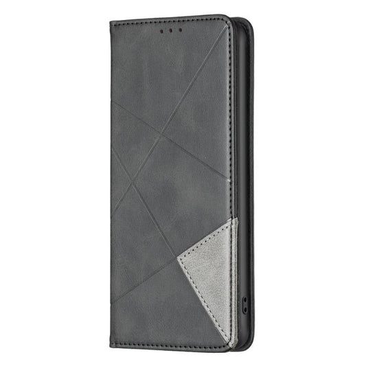 For iPhone Air Rhombus Texture Magnetic Leather Phone Case(Black) - iPhone Air Cases by buy2fix | Online Shopping UK | buy2fix