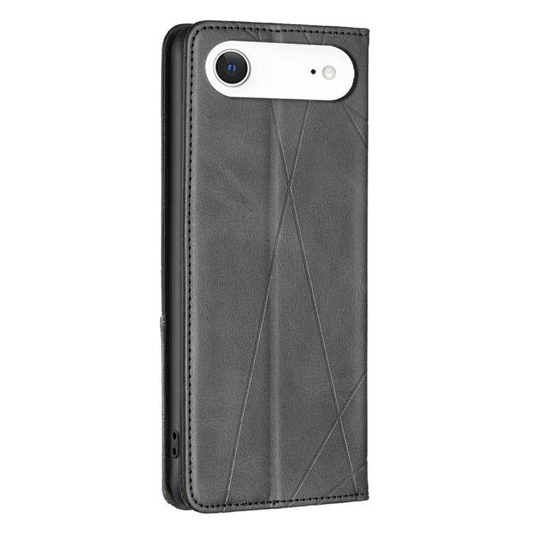 For iPhone Air Rhombus Texture Magnetic Leather Phone Case(Black) - iPhone Air Cases by buy2fix | Online Shopping UK | buy2fix
