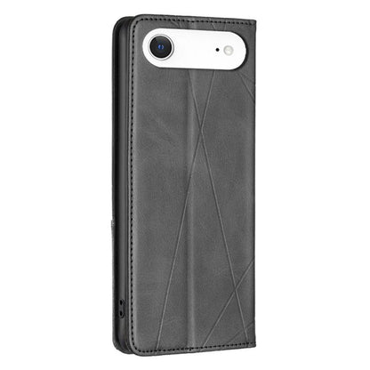For iPhone Air Rhombus Texture Magnetic Leather Phone Case(Black) - iPhone Air Cases by buy2fix | Online Shopping UK | buy2fix