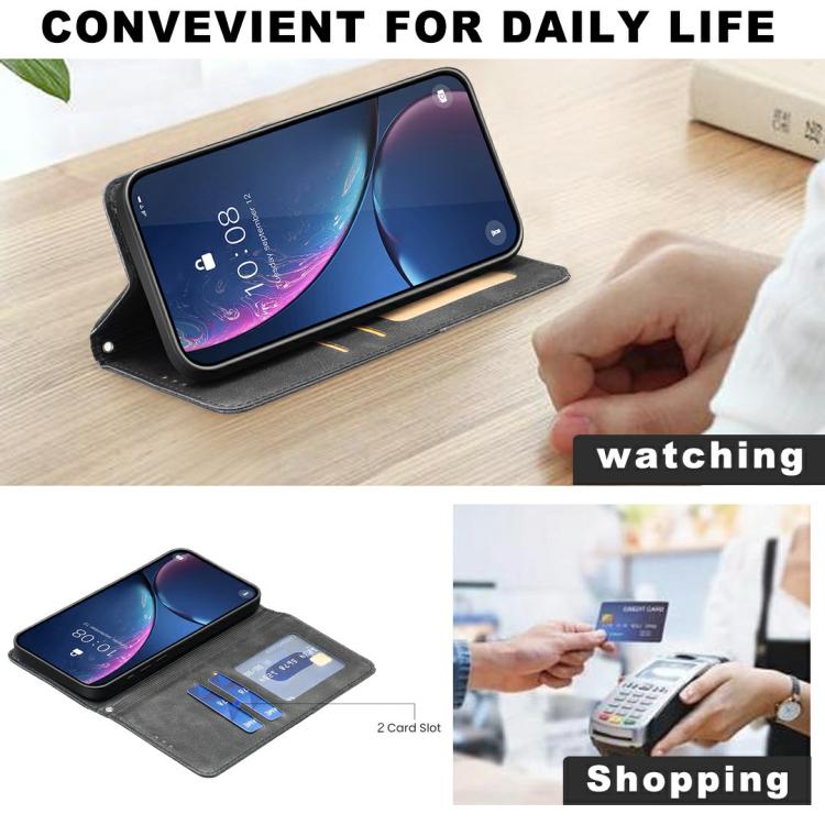 For iPhone Air Rhombus Texture Magnetic Leather Phone Case(Black) - iPhone Air Cases by buy2fix | Online Shopping UK | buy2fix