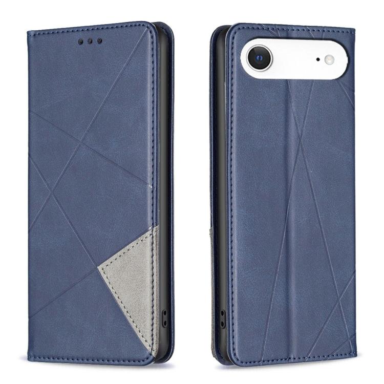 For iPhone Air Rhombus Texture Magnetic Leather Phone Case(Blue) - iPhone Air Cases by buy2fix | Online Shopping UK | buy2fix