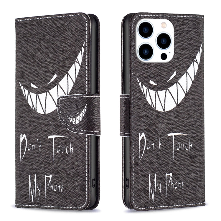 For iPhone 16 Pro Max Colored Drawing Pattern Leather Phone Case(Smirk) by buy2fix