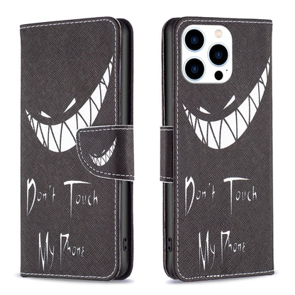 For iPhone 16 Pro Max Colored Drawing Pattern Leather Phone Case(Smirk) by buy2fix