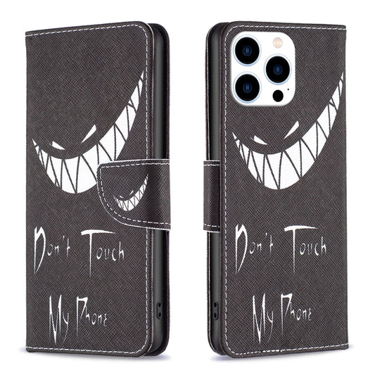 For iPhone 16 Pro Max Colored Drawing Pattern Leather Phone Case(Smirk) by buy2fix