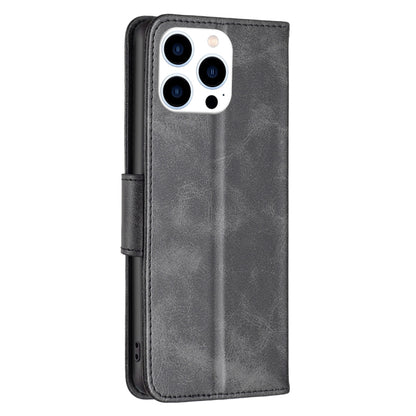 For iPhone 16 Pro Max Lambskin Texture Pure Color Flip Leather Phone Case(Black) by buy2fix