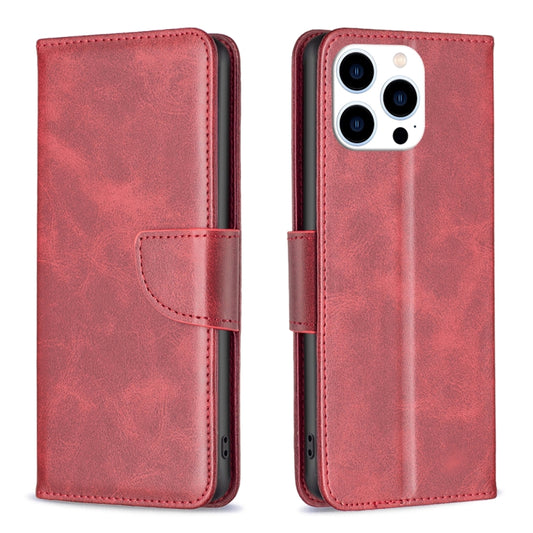 For iPhone 16 Pro Max Lambskin Texture Pure Color Flip Leather Phone Case(Red) by buy2fix