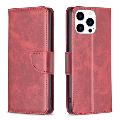 For iPhone 16 Pro Lambskin Texture Pure Color Flip Leather Phone Case(Red) by buy2fix