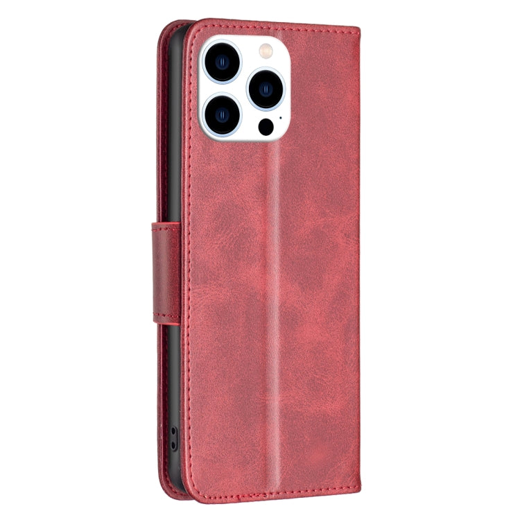 For iPhone 16 Pro Lambskin Texture Pure Color Flip Leather Phone Case(Red) by buy2fix