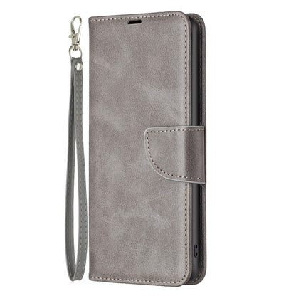 For iPhone 16 Pro Lambskin Texture Pure Color Flip Leather Phone Case(Grey) by buy2fix