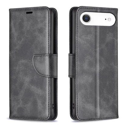 For iPhone Air Lambskin Texture Pure Color Flip Leather Phone Case(Black) - iPhone Air Cases by buy2fix | Online Shopping UK | buy2fix