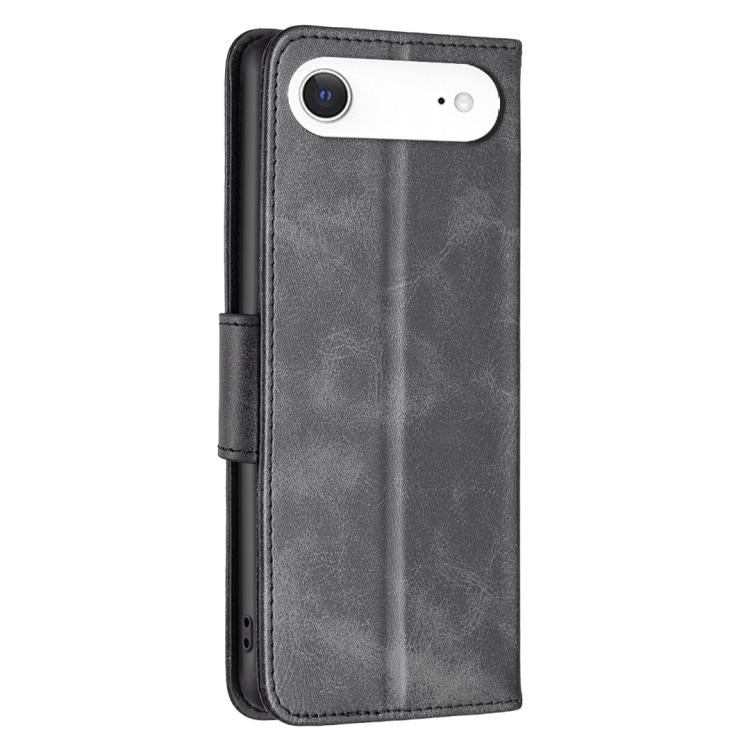 For iPhone Air Lambskin Texture Pure Color Flip Leather Phone Case(Black) - iPhone Air Cases by buy2fix | Online Shopping UK | buy2fix