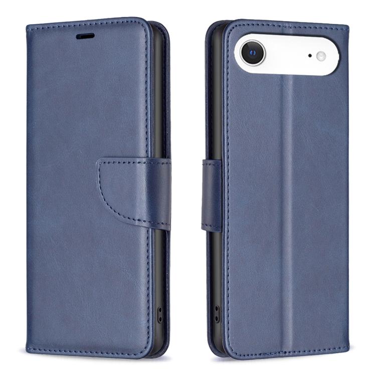 For iPhone Air Lambskin Texture Pure Color Flip Leather Phone Case(Blue) - iPhone Air Cases by buy2fix | Online Shopping UK | buy2fix