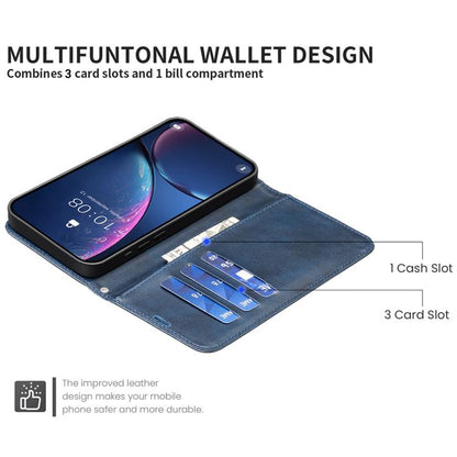 For iPhone Air Lambskin Texture Pure Color Flip Leather Phone Case(Blue) - iPhone Air Cases by buy2fix | Online Shopping UK | buy2fix