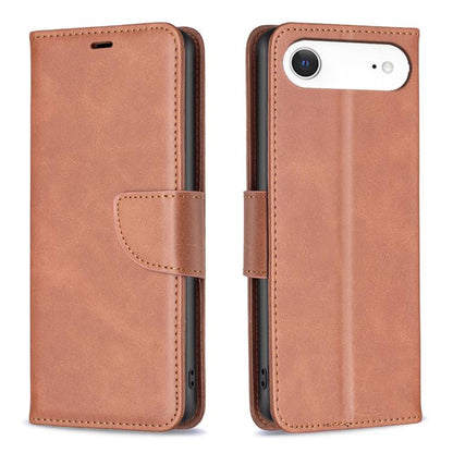 For iPhone Air Lambskin Texture Pure Color Flip Leather Phone Case(Brown) - iPhone Air Cases by buy2fix | Online Shopping UK | buy2fix