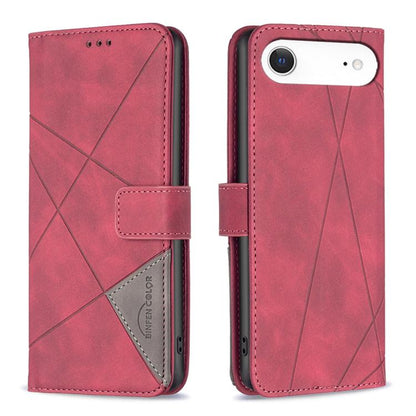 For iPhone Air Magnetic Buckle Rhombus Texture Leather Phone Case(Red) - iPhone Air Cases by buy2fix | Online Shopping UK | buy2fix