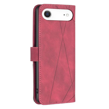 For iPhone Air Magnetic Buckle Rhombus Texture Leather Phone Case(Red) - iPhone Air Cases by buy2fix | Online Shopping UK | buy2fix