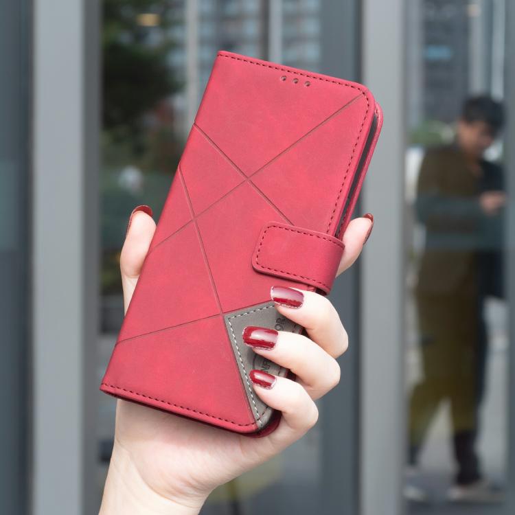 For iPhone Air Magnetic Buckle Rhombus Texture Leather Phone Case(Red) - iPhone Air Cases by buy2fix | Online Shopping UK | buy2fix