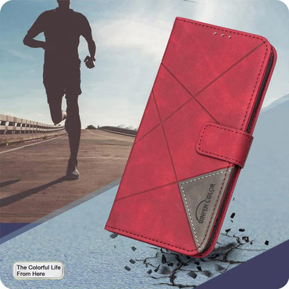For iPhone Air Magnetic Buckle Rhombus Texture Leather Phone Case(Red) - iPhone Air Cases by buy2fix | Online Shopping UK | buy2fix