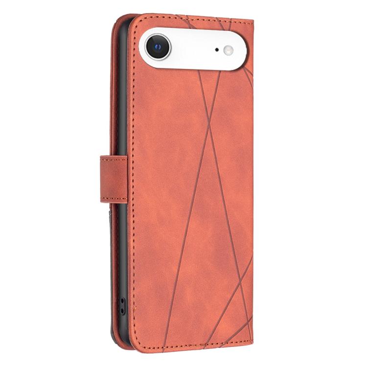 For iPhone Air Magnetic Buckle Rhombus Texture Leather Phone Case(Brown) - iPhone Air Cases by buy2fix | Online Shopping UK | buy2fix