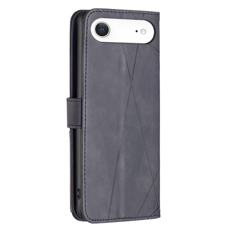 For iPhone Air Magnetic Buckle Rhombus Texture Leather Phone Case(Black) - iPhone Air Cases by buy2fix | Online Shopping UK | buy2fix