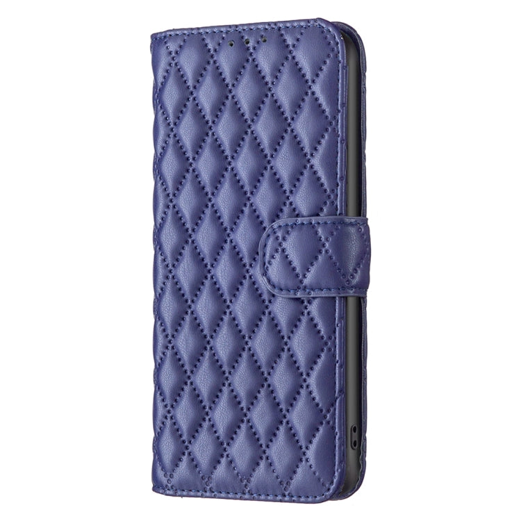 For iPhone 16 Diamond Lattice Wallet Flip Leather Phone Case(Blue) - iPhone 16 Cases by buy2fix | Online Shopping UK | buy2fix